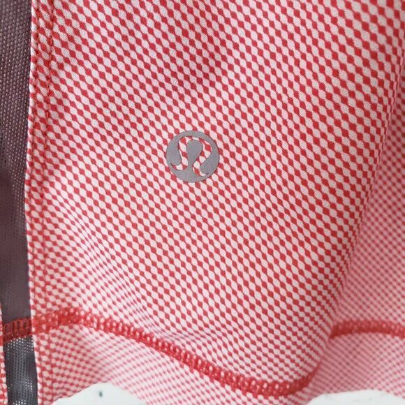Lululemon Pace Breaker Short 9" Inch Mens Size S Red White Check Lined Running - Picture 5 of 8